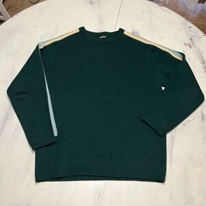 Vintage 80’s Meister Men’s Dark Green Wool Stripe Crewneck Sweater Men’s M